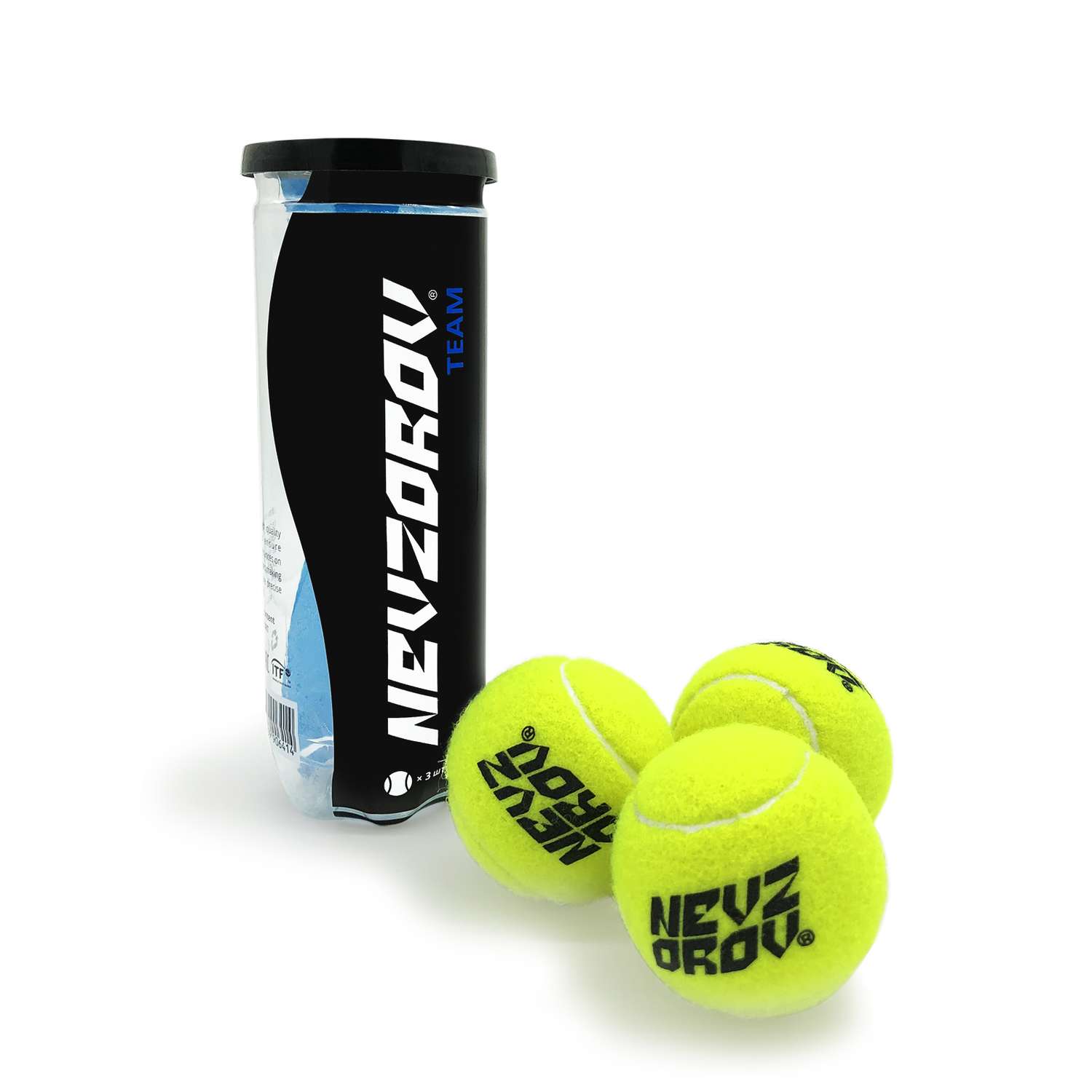 Мяч теннисный для детей NEVZOROV Team для игры массажа и стирки 3 штуки в банке - фото 8