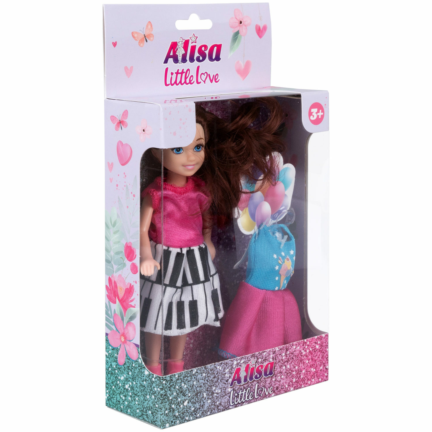 Кукла детская 1TOY Alisa Little Love брюнетка с длинными волосами с одеждой мини 14 см Т24374 - фото 6