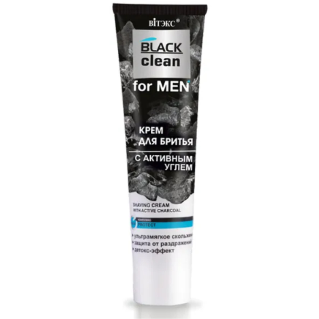 Пена для бритья ВИТЭКС крем Black Clean For Men с активным углем 100 мл - фото 1