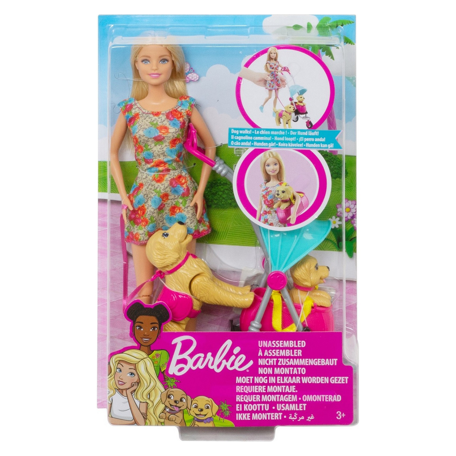 Набор игровой Barbie Прогулка со щенками CNB21 купить по цене 999 ₽ в  интернет-магазине Детский мир