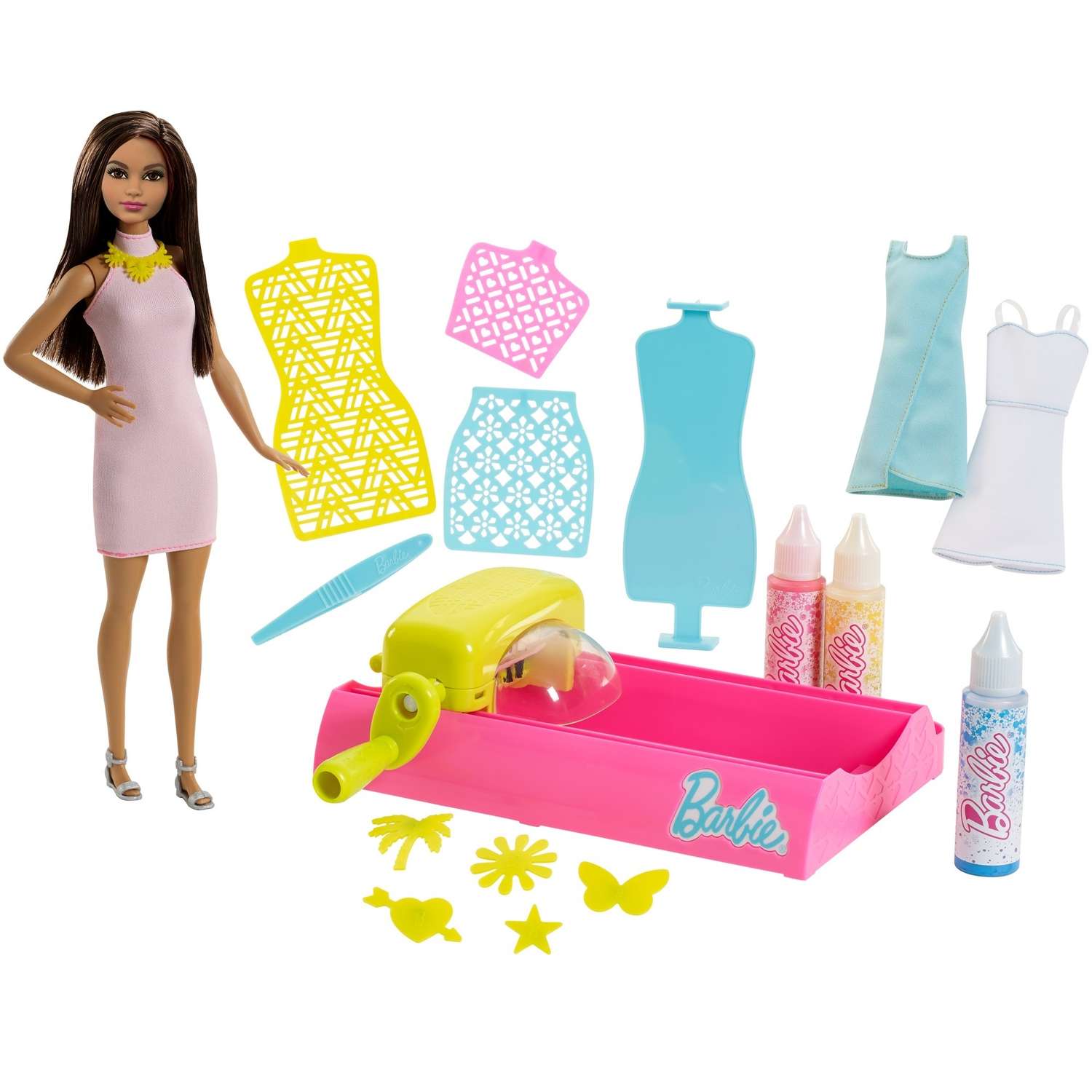 Набор Barbie Для создания цветных нарядов и кукла FPW11 FPW09 - фото 1