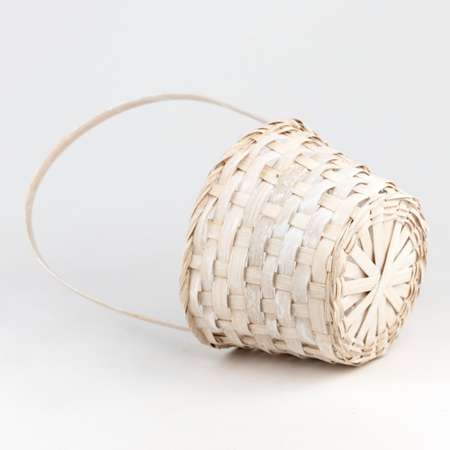 Набор корзин Азалия Декор плетеных из бамбука 3шт D21х10хH36см белый
