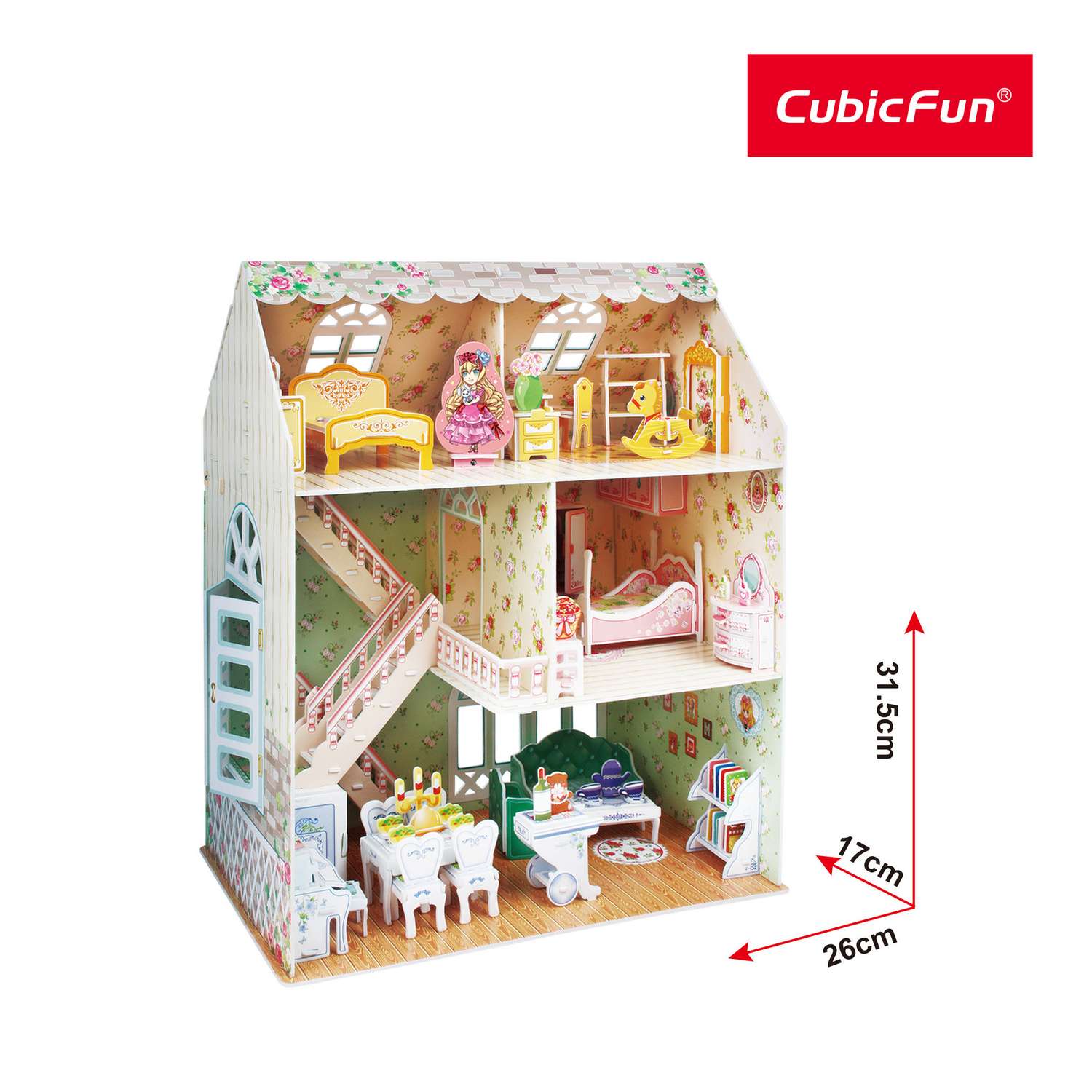Пазл 3D CubicFun Домик для куклы 160 деталей - фото 2