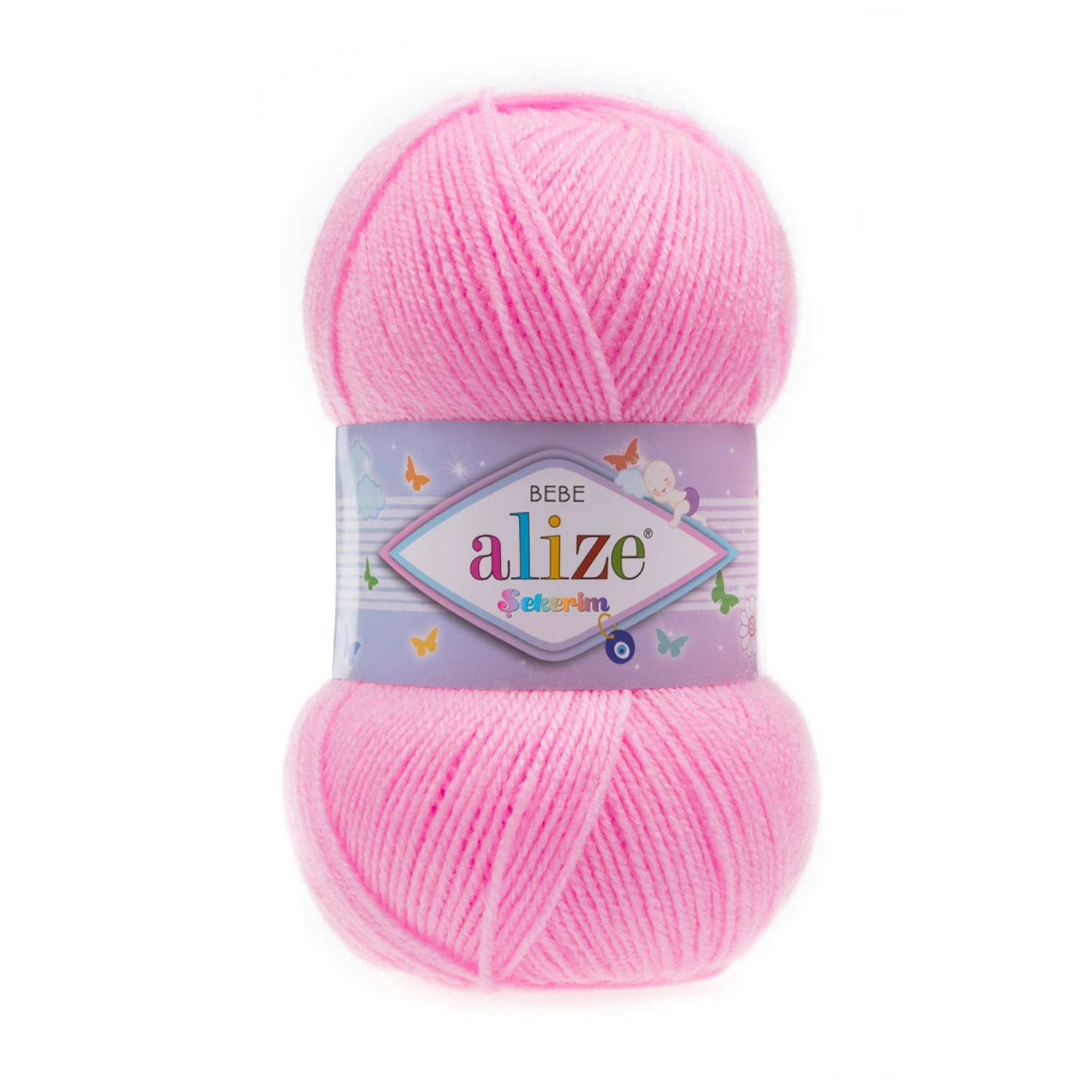 Пряжа для вязания Alize sekerim bebe 100 гр 320 м акрил для мягких игрушек 191 розовый 5 мотков - фото 3