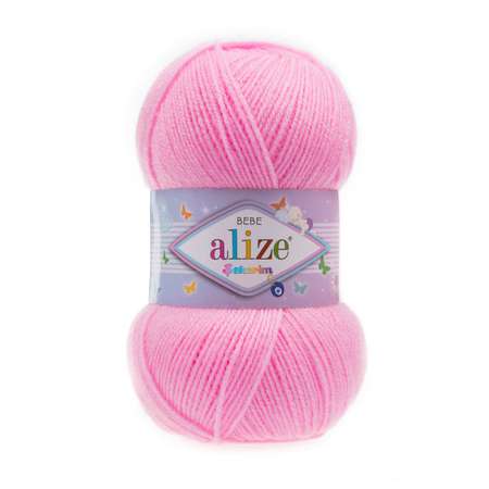 Пряжа для вязания Alize sekerim bebe 100 гр 320 м акрил для мягких игрушек 191 розовый 5 мотков