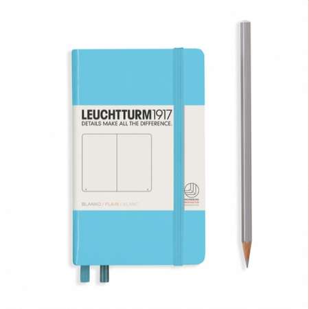 Блокнот Leuchtturm1917 Classic A6 80гм2 187 стр нелинованный твердая обложка цвет синий лед