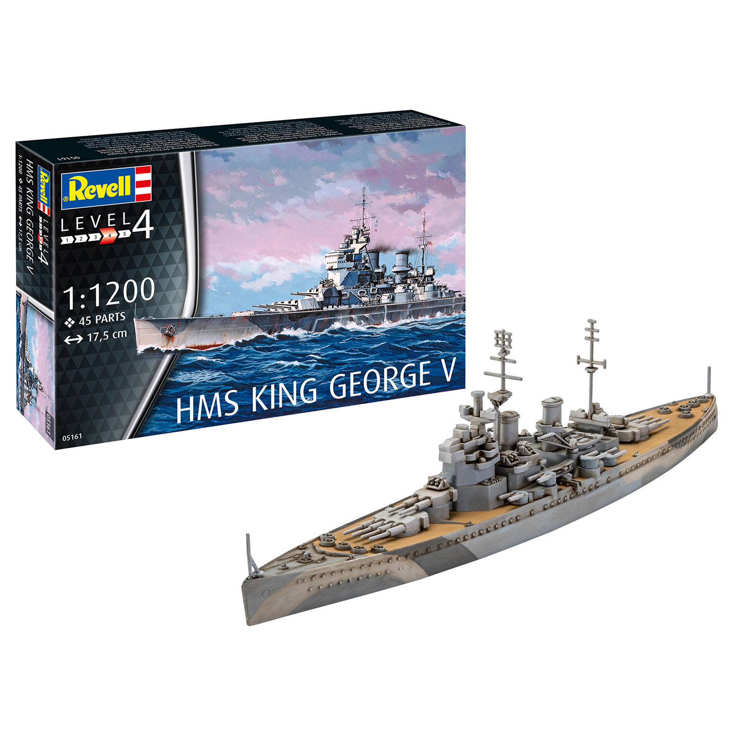 Модель для склейки Revell Линкор HMS King George V 05161 - фото 3