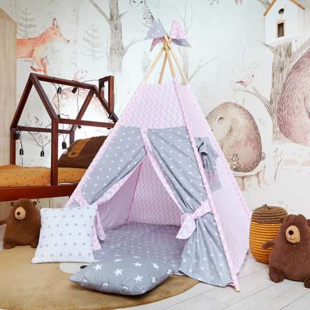 Детская палатка ВигваМАМ Розовый зигзаг