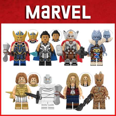 Игрушка LX Набор минифигурок Marvel Тор Валькирия в составе 8 штук