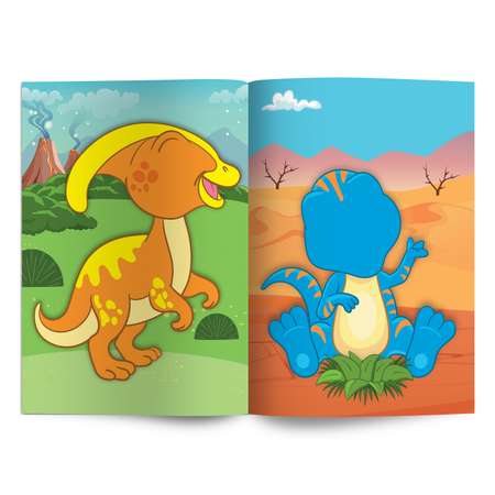 Книга ND Play Портреты из наклеек Динозавры и динозаврики