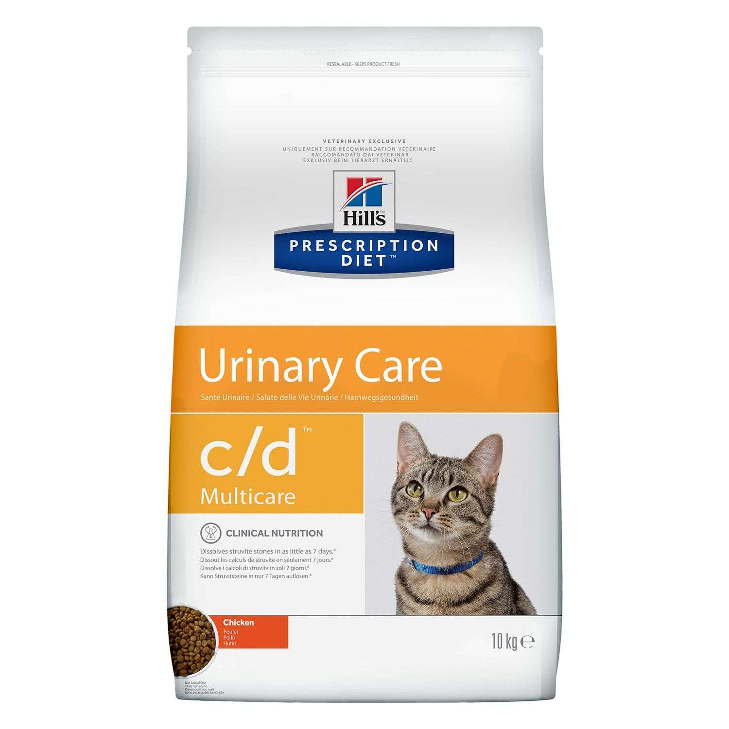 Корм для кошек HILLS 10кг Prescription Diet c/d Multicare Urinary Care для МКБ с курицей сухой - фото 1