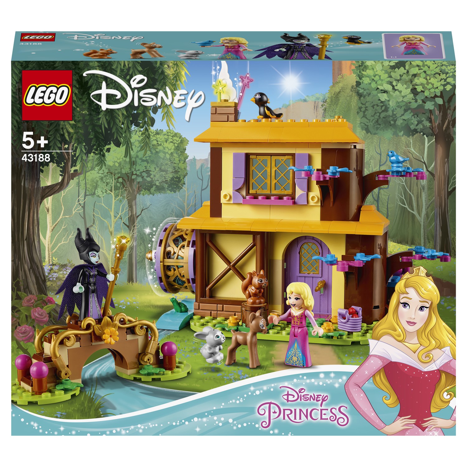 Конструктор LEGO Disney Princess Лесной домик Спящей красавицы 43188 купить  по цене 499 ₽ в интернет-магазине Детский мир