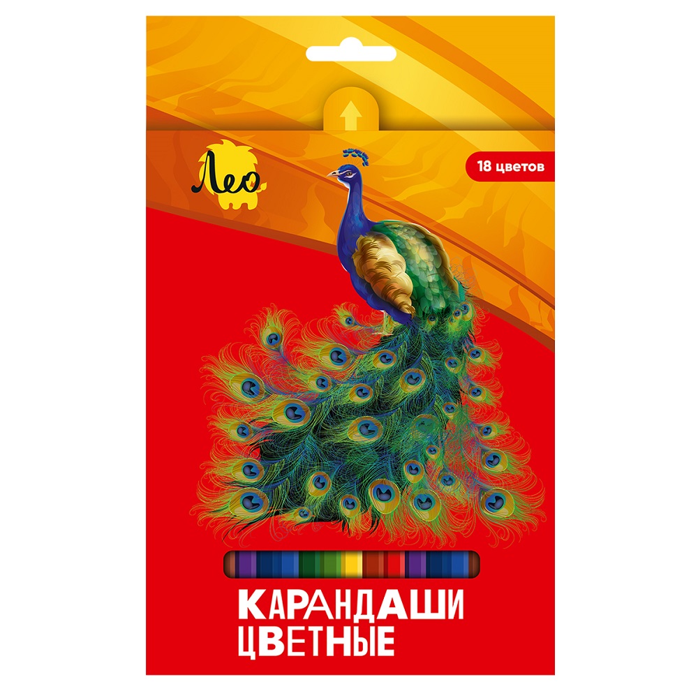 Цветные карандаши Лео «Ярко» LBSCP-18 заточенный 18 цв. . - фото 1