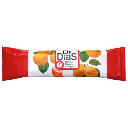 Батончик DrDias мюсли на фруктозе в йогурте абрикос 35г