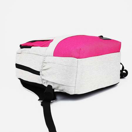 Рюкзак Sima-Land школьный из текстиля на молнии 5 карманов цвет серый/розовый