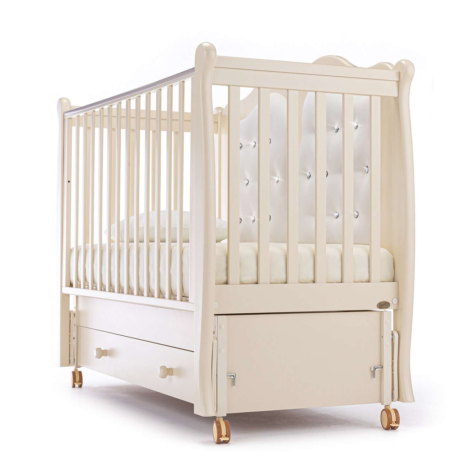 Маятник слоновая кость. Кроватка Nuovita affetto белый. Детская кровать белая с маятником. Кровать для новорожденных с продольным маятником белая. Детская кроватка простая белая.