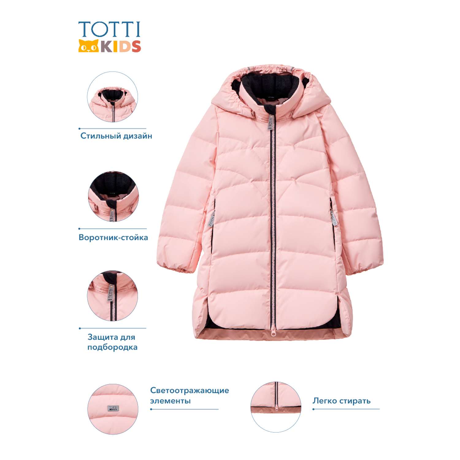 Пальто Totti Kids AW23TKG005/Пальто детское/Розовый - фото 4