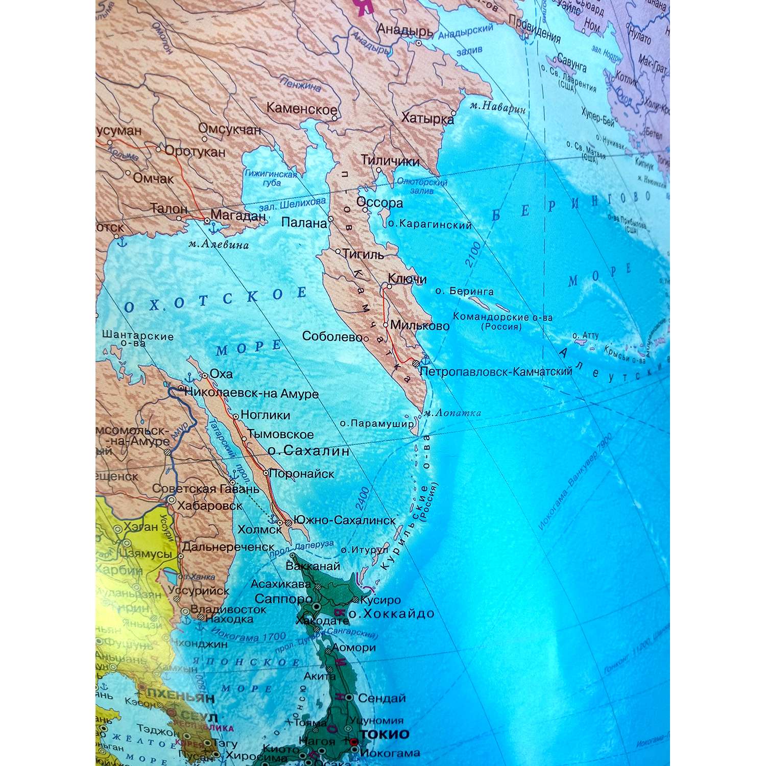 Карта настенная Атлас Принт Мир политическая с флагами государств 1.0x0.7 м - фото 2