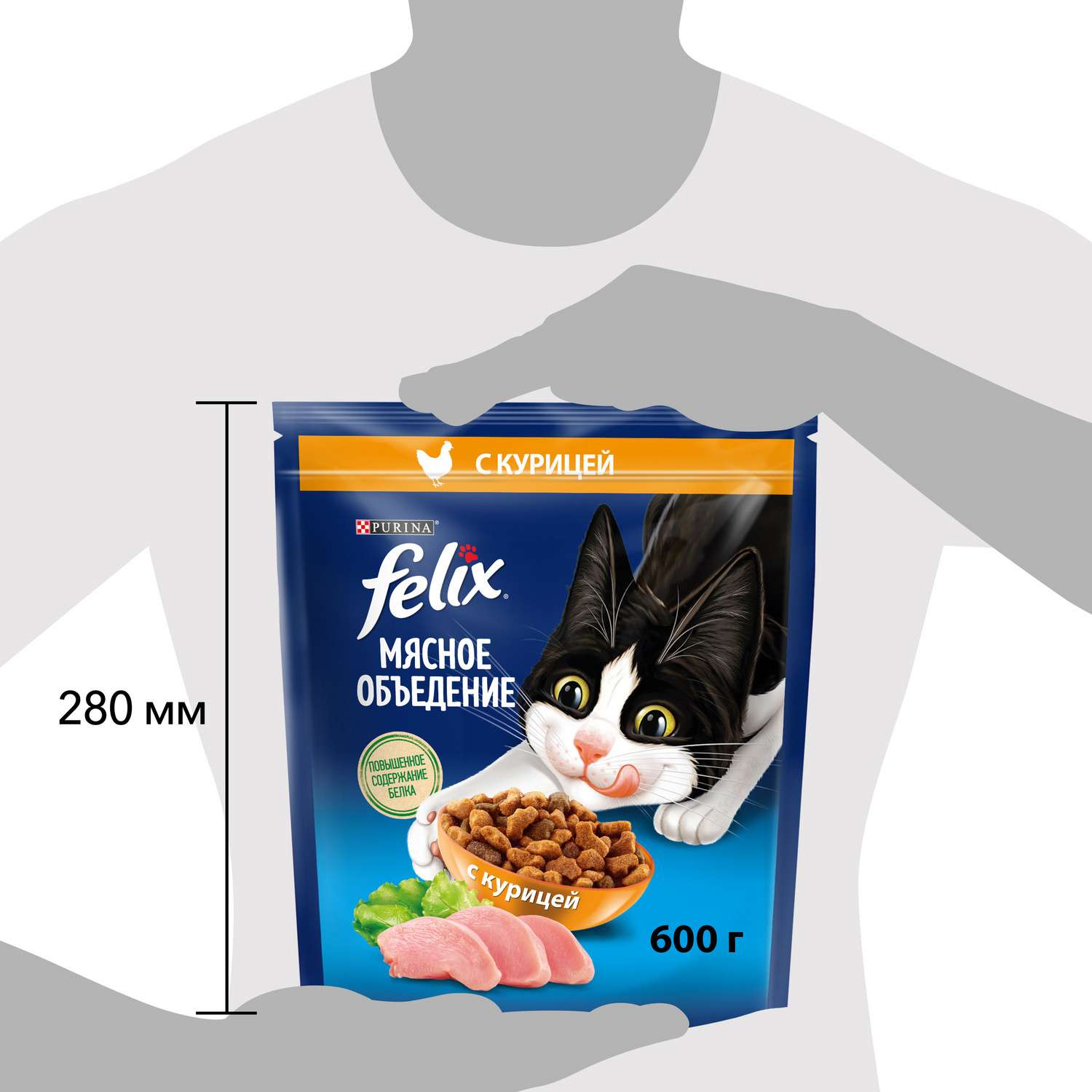Корм для кошек Felix Мясное объедение  сухой с курицей 600г - фото 10
