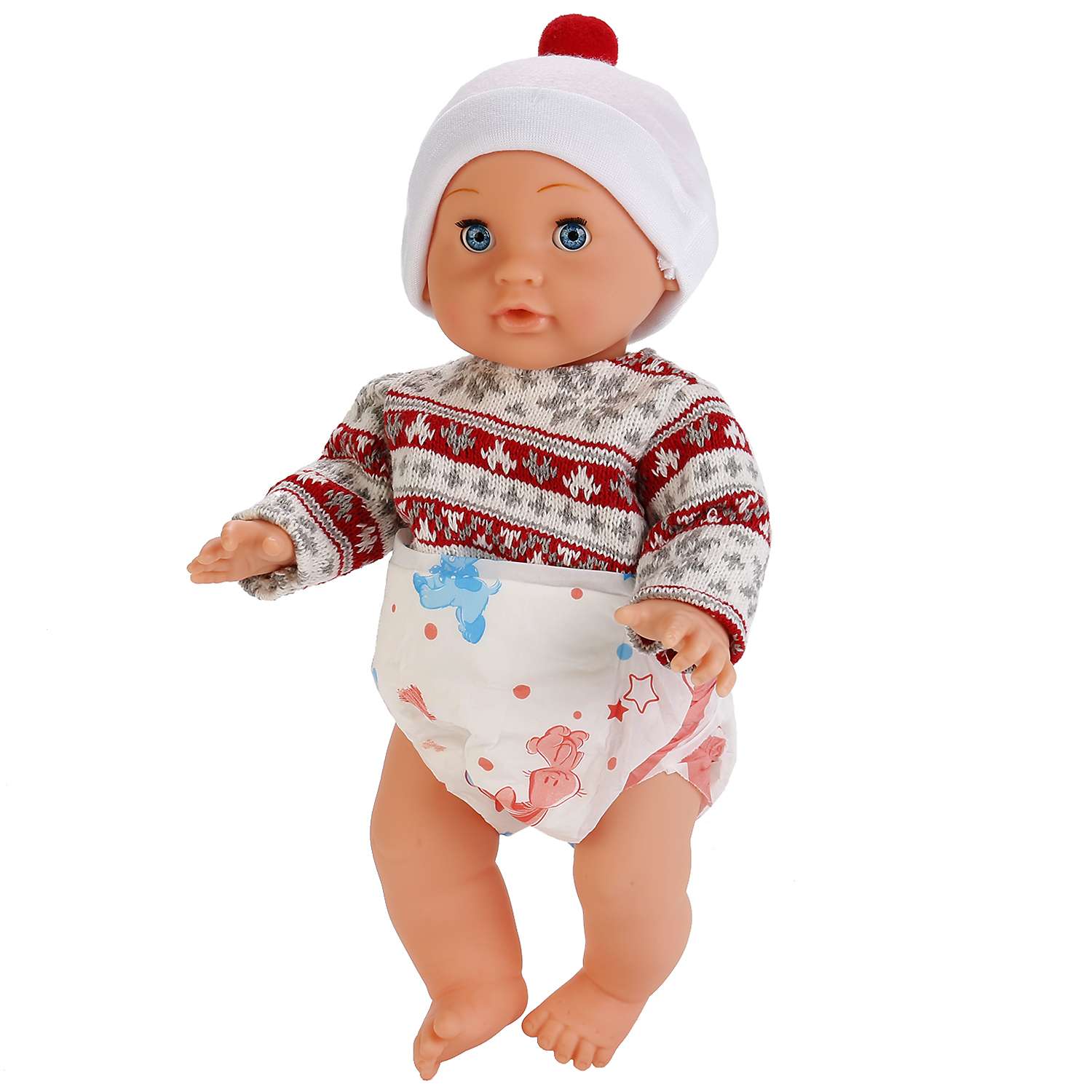 Кукла Карапуз интерактивный в белой кофточке с красной полосой (YL1704B-RU (12) 215470 - фото 5