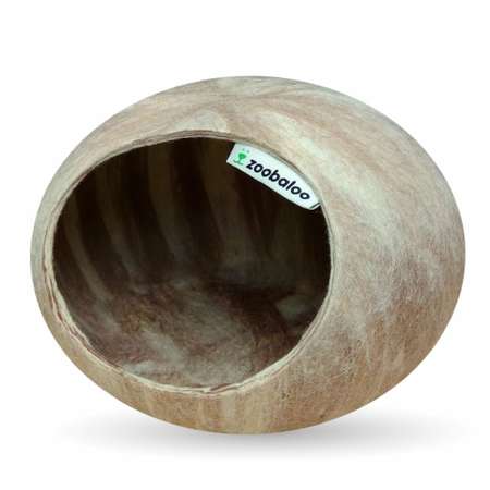 Домик для грызунов ZOOBALOO из шерсти молочный шоколад 25х25х15 см