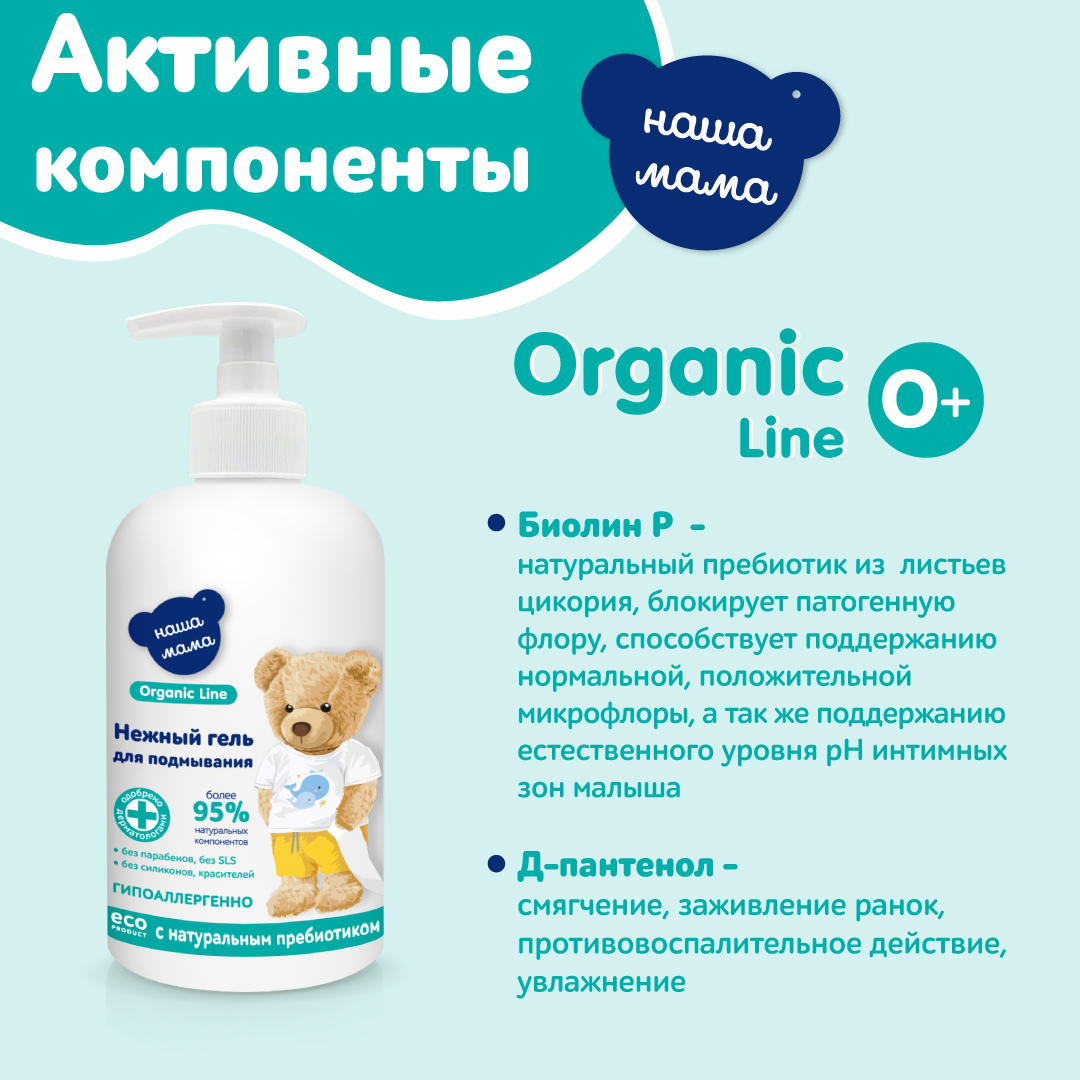 Гель для подмывания Наша Мама Organic Line 500 мл с натуральным пребиотиком - фото 6