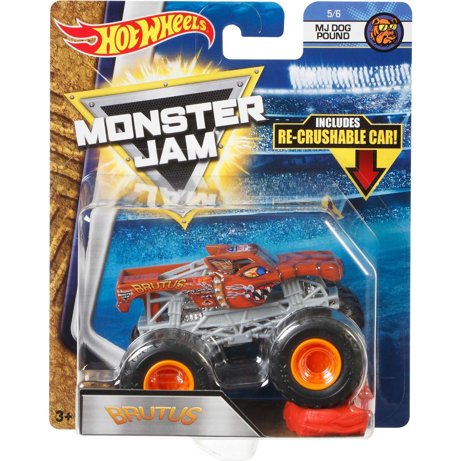 Машина Hot Wheels Monster Jam 1:64 Dog Pound Брут FLX45 21572 - фото 2