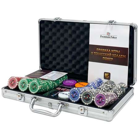Покерный набор HitToy Ultimate 300 фишек с номиналом в чемодане