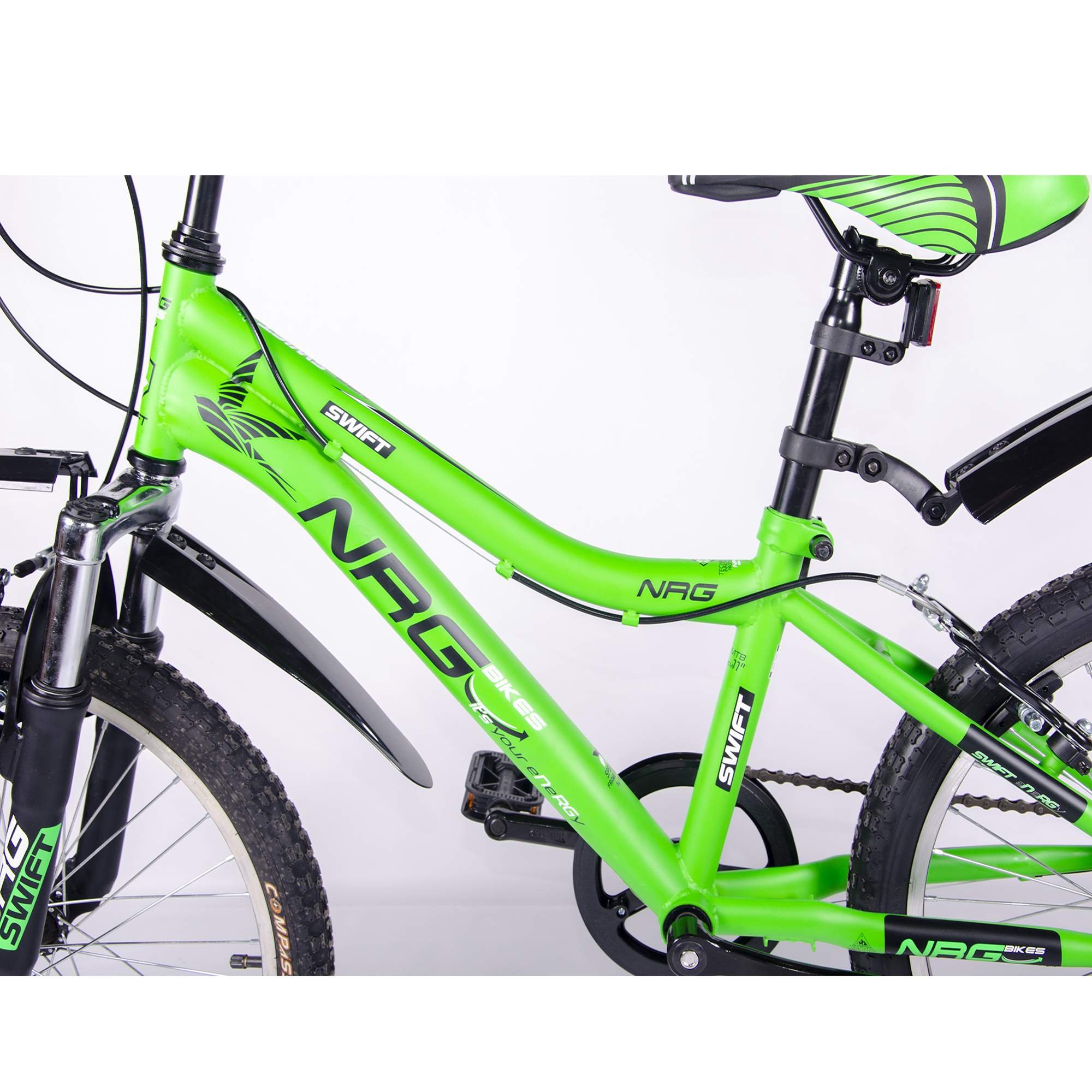 Велосипед NRG BIKES SWIFT 20 green-black-white - фото 5