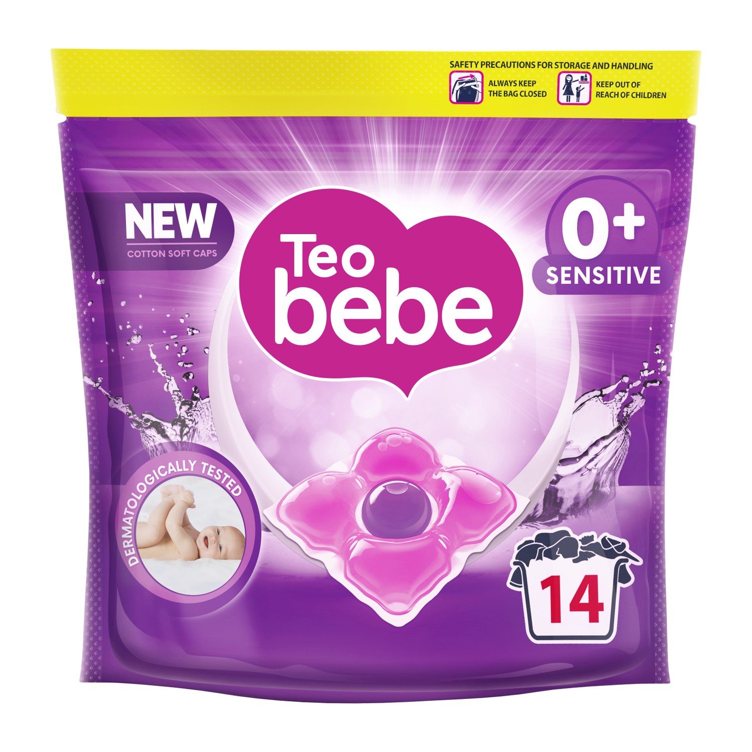 Капсулы для стирки Teo Bebe Cotton Soft sensetive для детского белья 14 шт. - фото 1