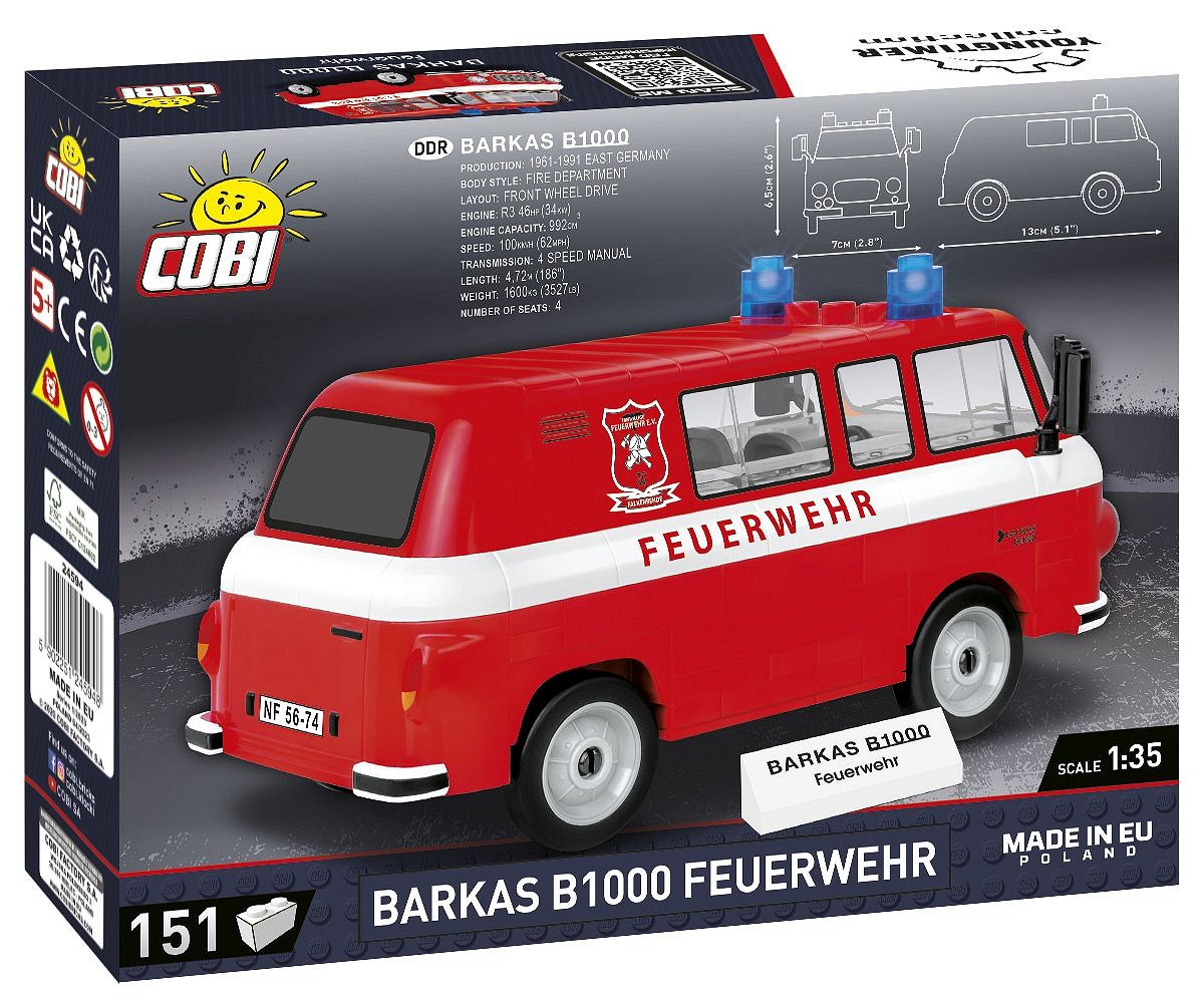 Конструктор COBI Микроавтобус Barkas B1000 Feuerwehr 151 деталей - фото 2