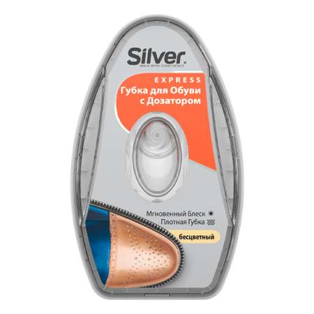 Губка-блеск для обуви Silver C дозатором Натуральная