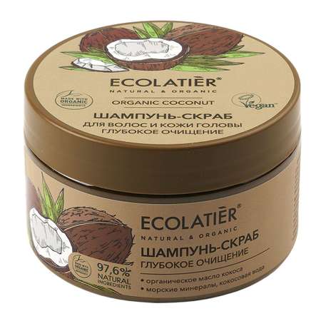 Шампунь-скраб Ecolatier для волос и кожи головы Глубокое очищение 300 г