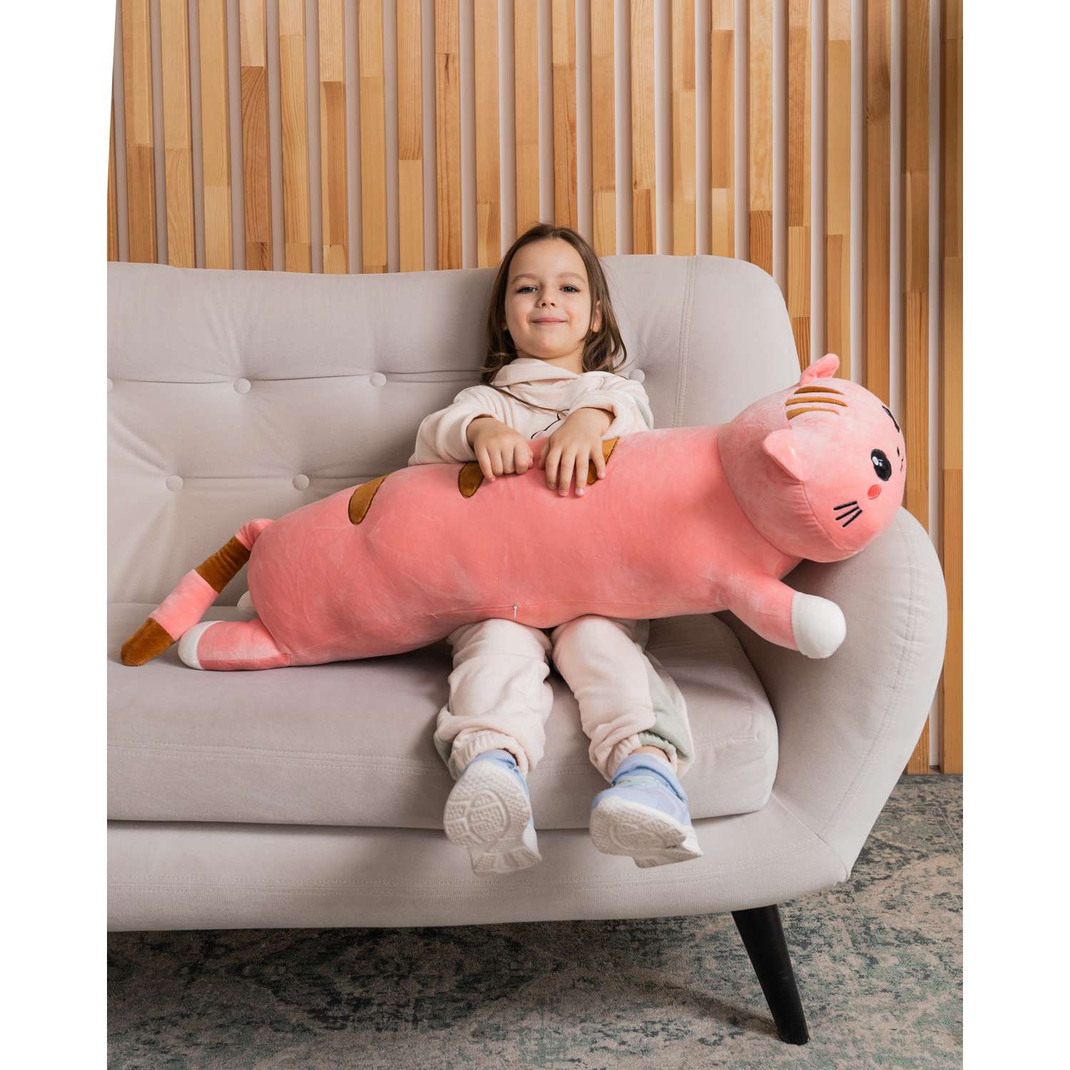 Игрушка Кот батон КупиКота розовый 100 см - фото 4