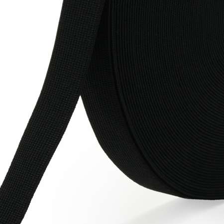 Лента Айрис тканая эластичная отделочная для шитья одежды 20 мм 20 м черная