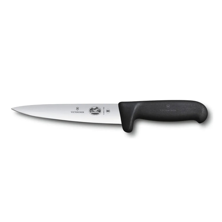 Нож кухонный Victorinox Fibrox 5.5603.16M стальной обвалочный лезвие 160мм прямая заточка черный