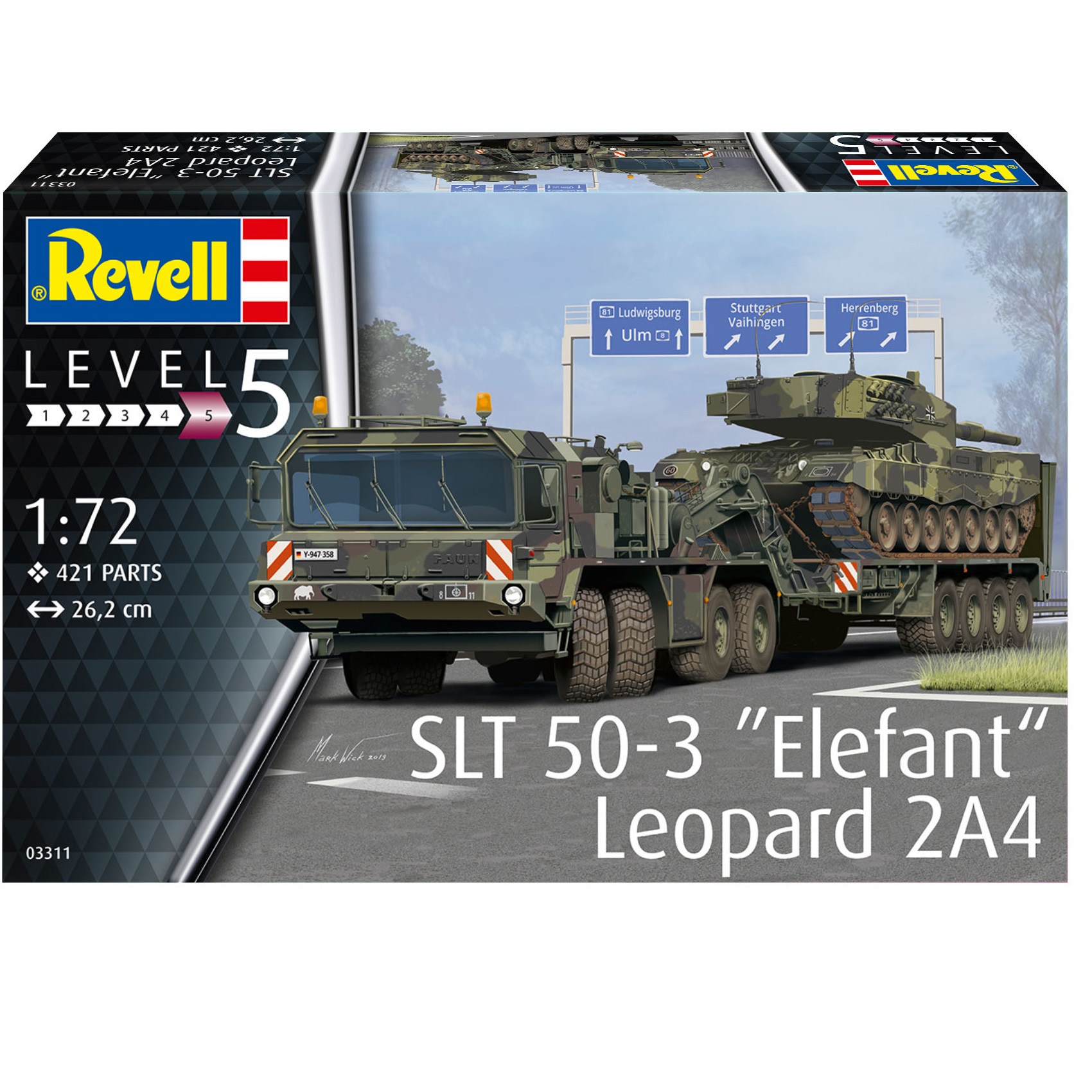 Сборная модель Revell Немецкий тяжелый танковый транспортер SLT 50-3 Elefant + Leopard 2A4 03311 - фото 2