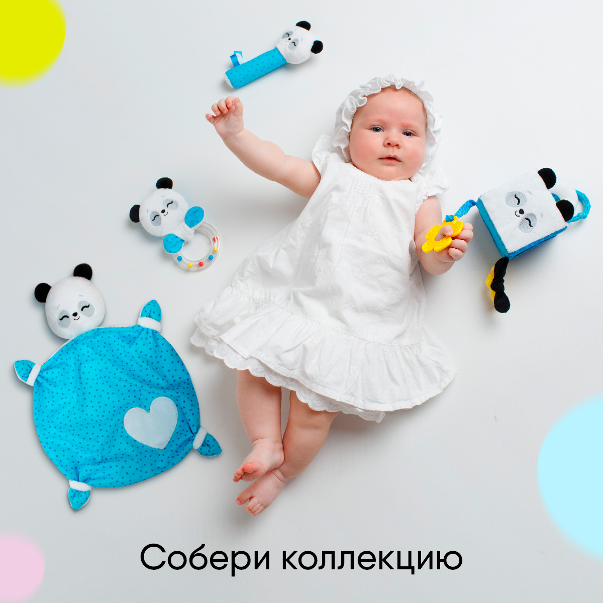 Пищалка Мякиши Развивающая мягкая игрушка для новорождённых Пандочка Гучи развитие ребёнка игры подарок - фото 6