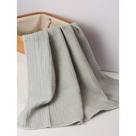 Муслиновое одеяло Bebekevi для новорожденного четырехслойное серое