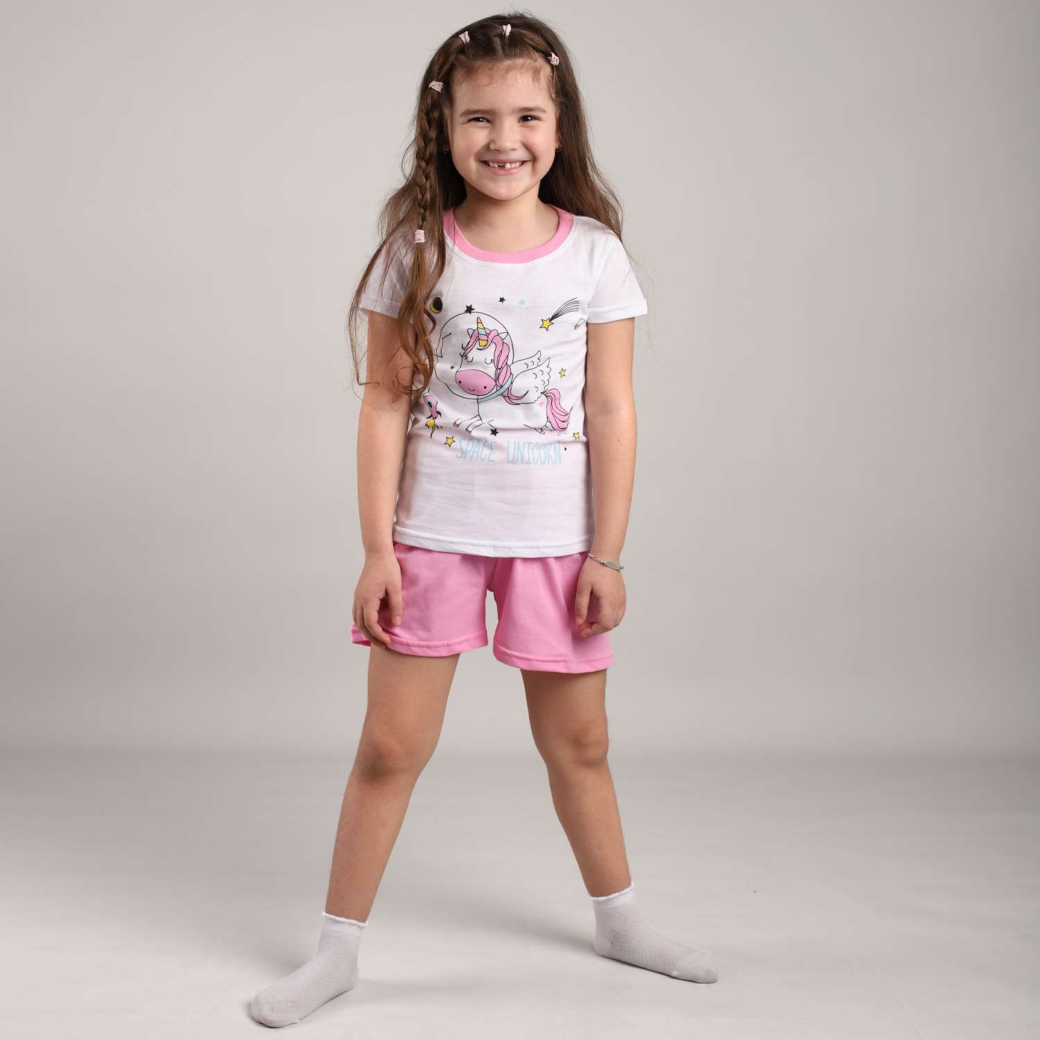 Пижама Babycollection ЦБ-00030232белый розовый - фото 2