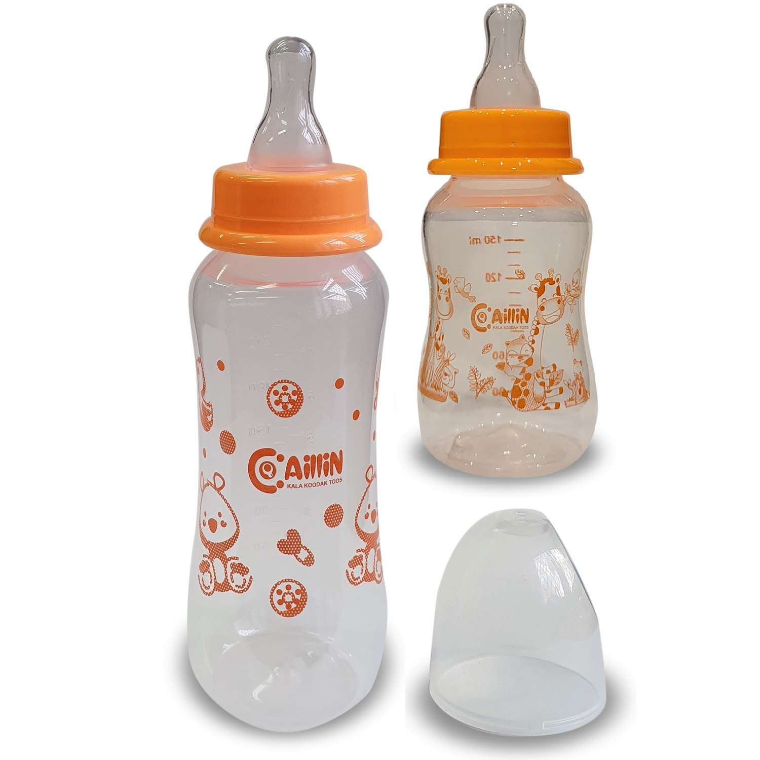 Бутылочки для кормления AilliN классическая 2шт. 150мл и 240мл оранжевый - фото 1
