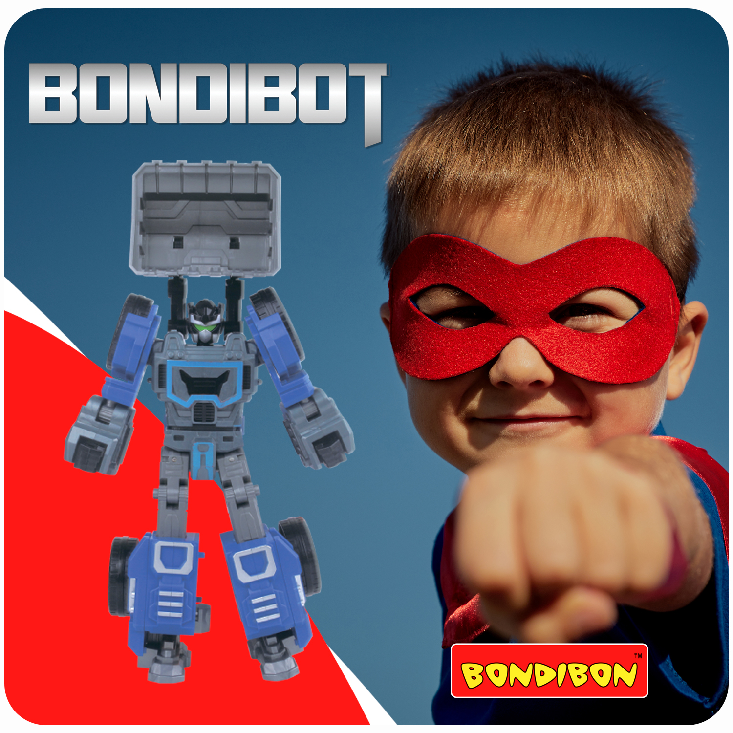 Трансформер Bondibon BONDIBOT 2в1 робот- экскаватор погрузчик 7в1 синего цвета - фото 11