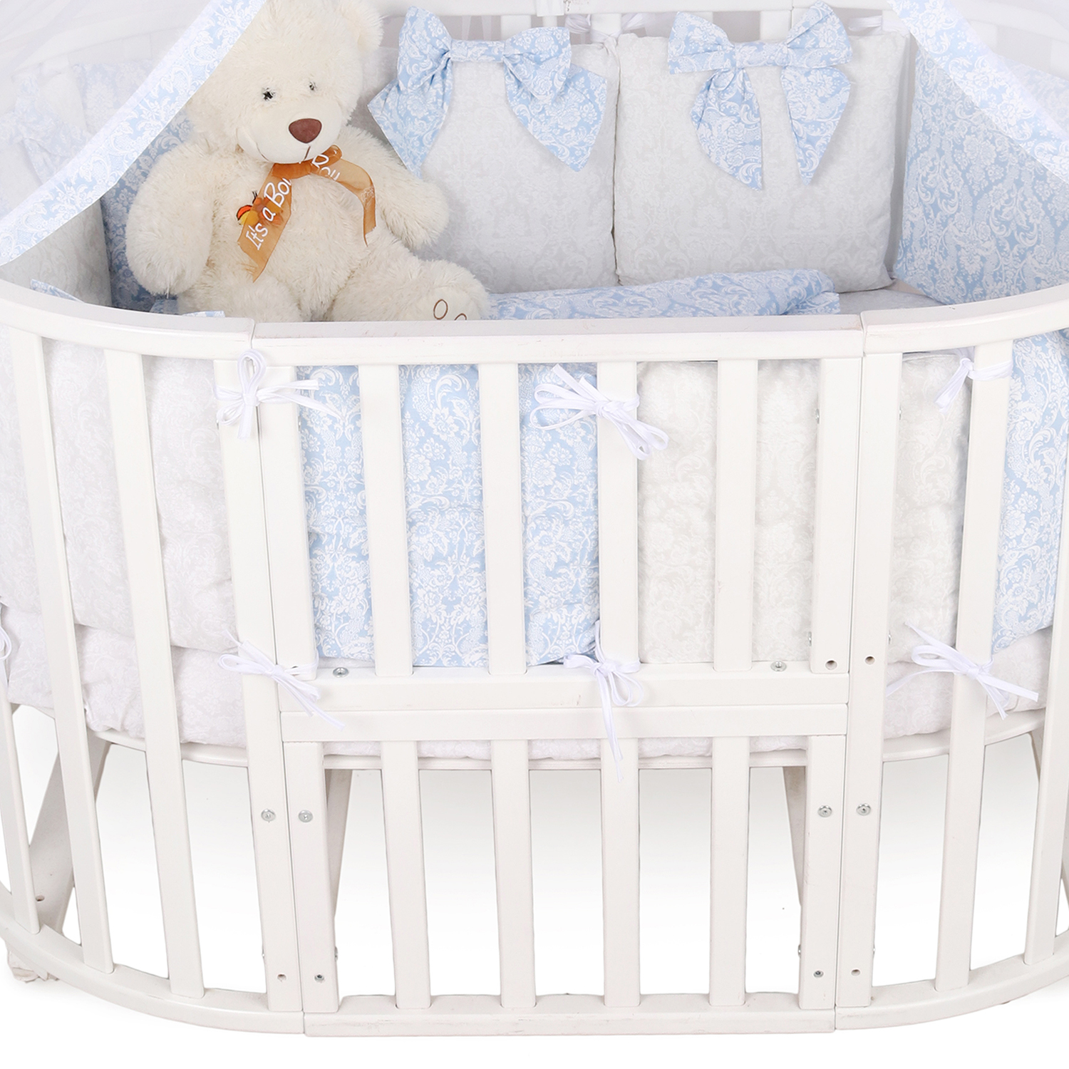 Комплект постельного белья Amarobaby Элит Premium 7предметов Голубой - фото 7