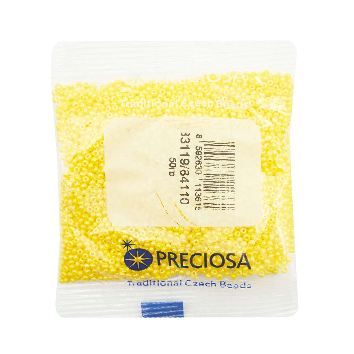 Бисер Preciosa непрозрачный радужный 10/0 50 г Прециоза 84110 желтый - фото 4