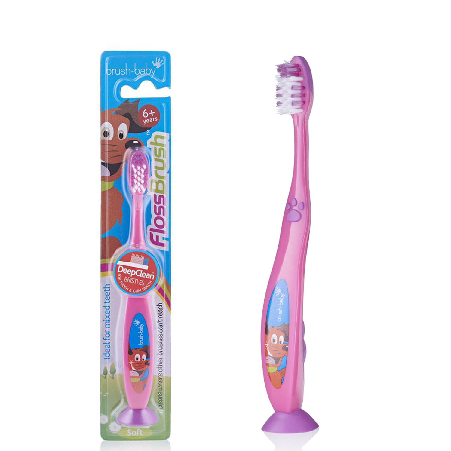 Зубная щетка Brush-Baby FlossBrush NEW с 6 лет розовая - фото 6