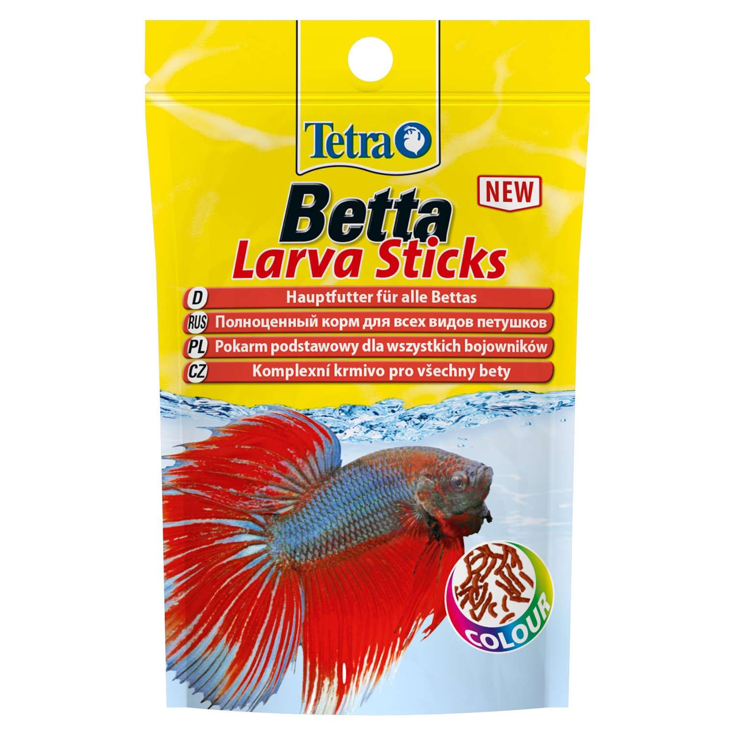 Корм для рыб Tetra 5г Betta LarvaSticks для петушков и других лабиринтовых рыб в форме мотыля - фото 1
