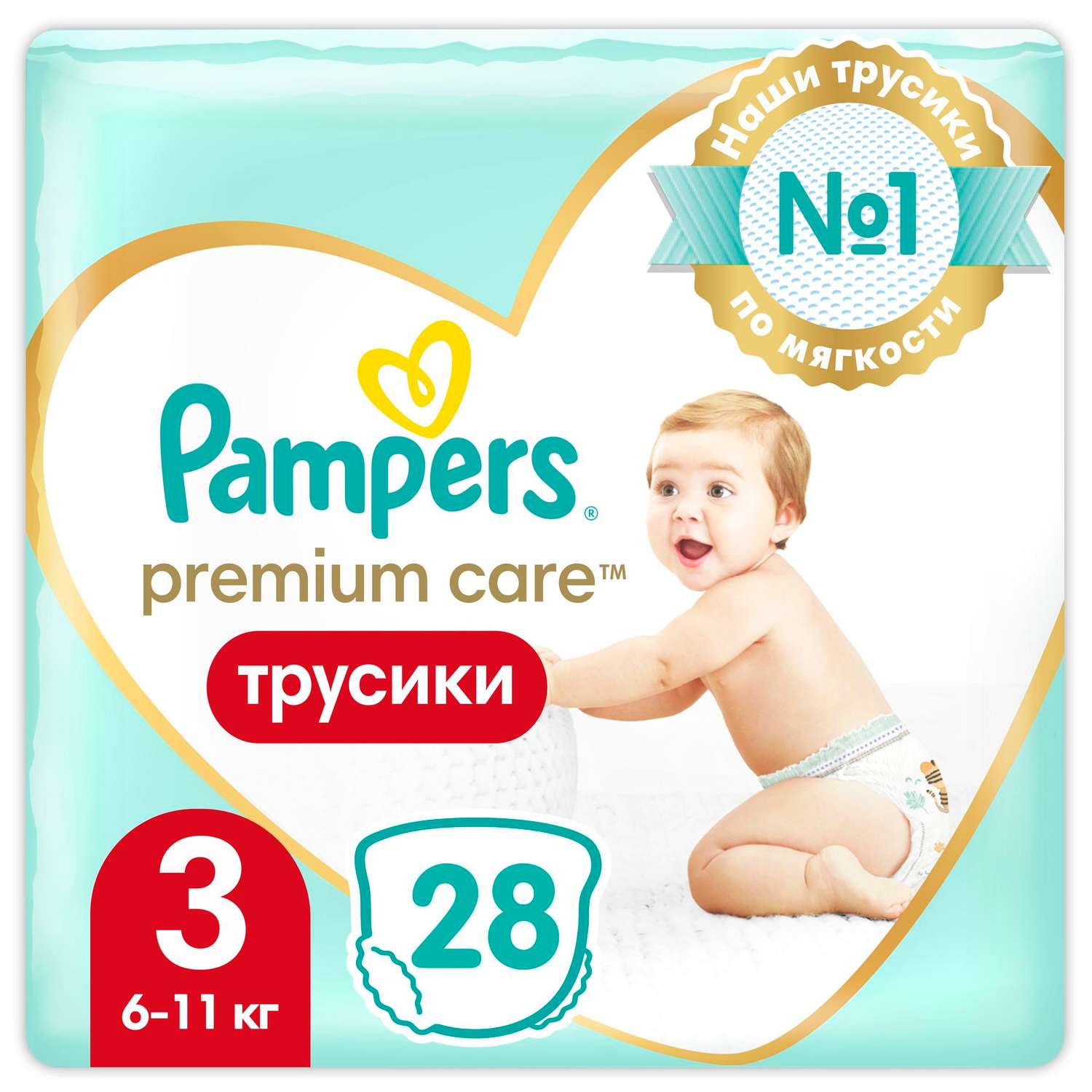 Подгузники-трусики Pampers Premium Care Pants 3 6-11кг 28шт - фото 1