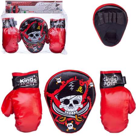Набор Пират Junfa боксерские перчатки и лапа