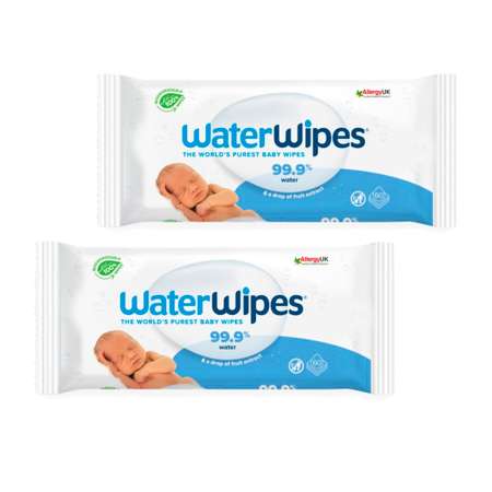 Салфетки влажные детские WaterWipes 2 упаковки 120 листов