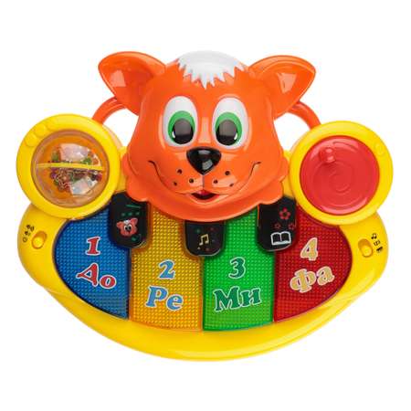 Интерактивная игрушка Игроленд Пианино обучающее Рыжий Котик со светом и звуком